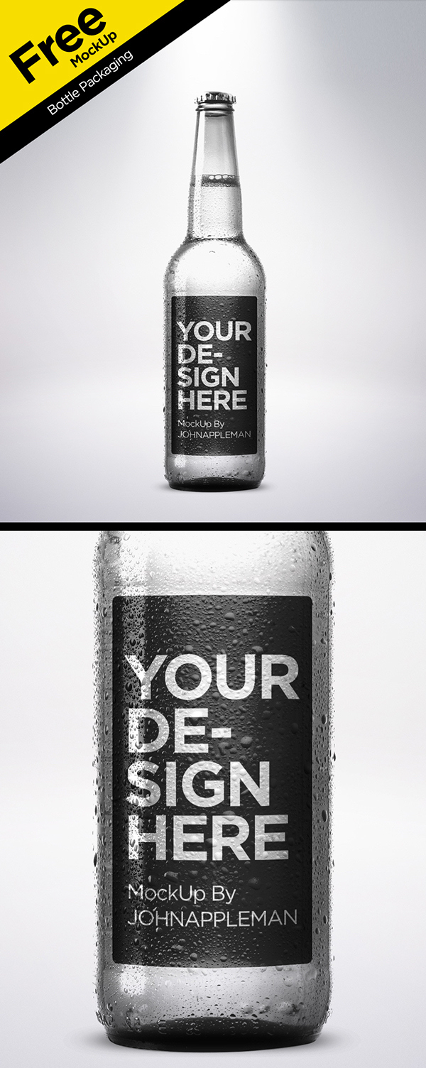 thiết kế bao bì sản phẩm mockup miễn phí hữu ích Bottle Packaging