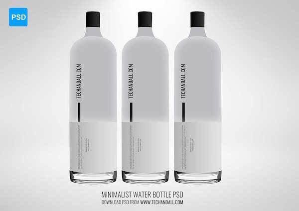thiết kế bao bì sản phẩm mockup miễn phí hữu ích Minimalist Water Bottle