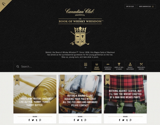 thiết kế website CC Book of Whisky Whisdom giải International Design Awards 2016