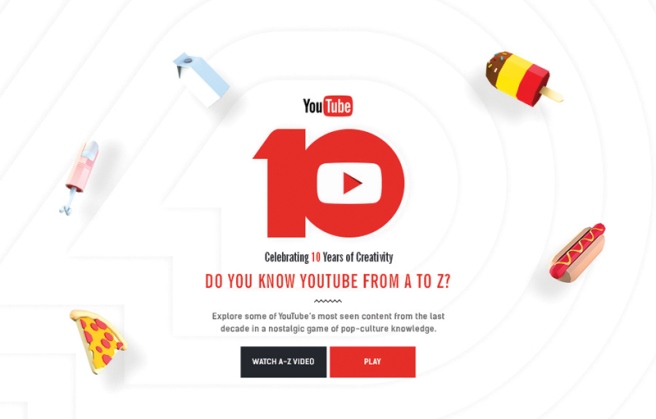 thiết kế website The A-Z of YouTube giải International Design Awards 2016
