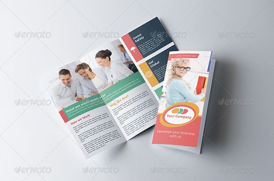 thiết kế nhận diện thương hiệu Business Tri-fold Brochure ấn tượng
