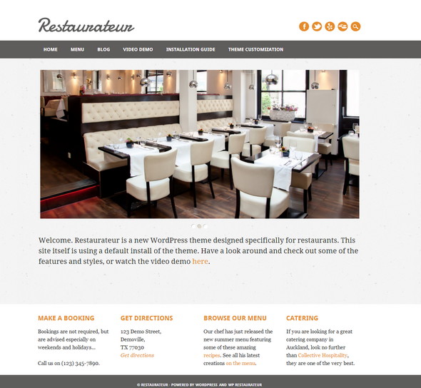 thiết kế website nhà hàng Restourateur