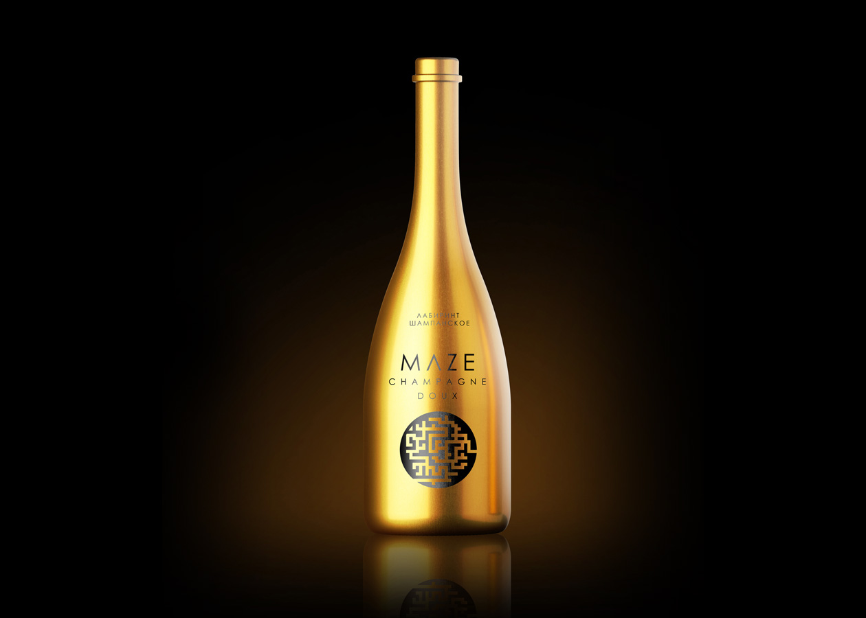 thiết kế bao bì sản phẩm rượu champagne Maze