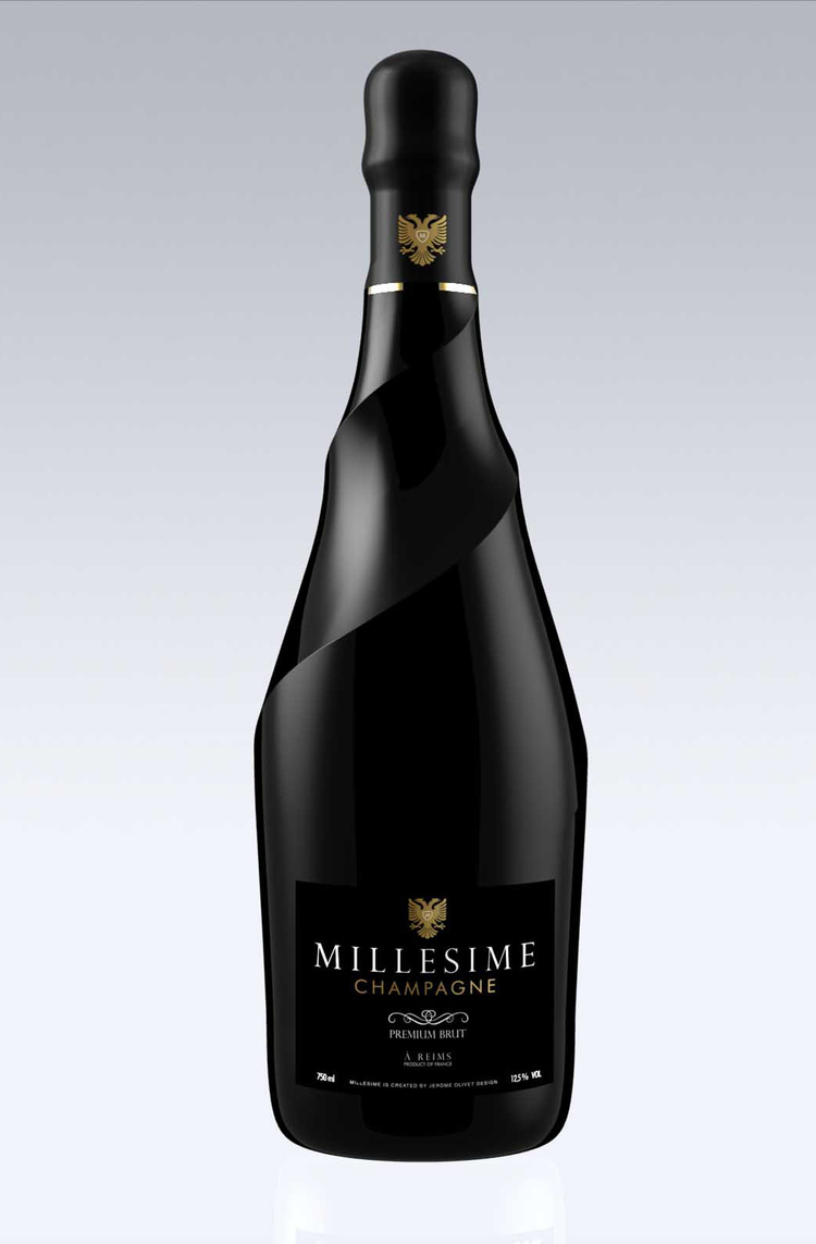 thiết kế bao bì sản phẩm rượu champagne Millesime