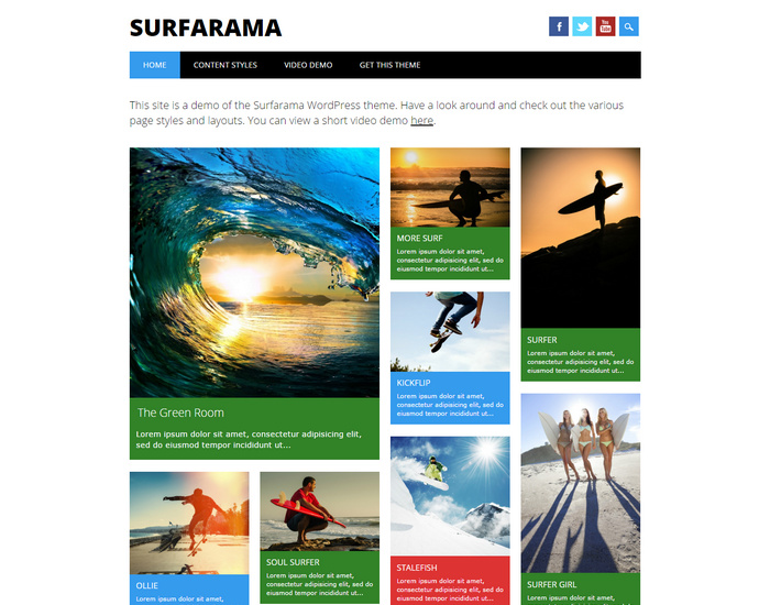 thiết kế website du lịch Surfarama miễn phí