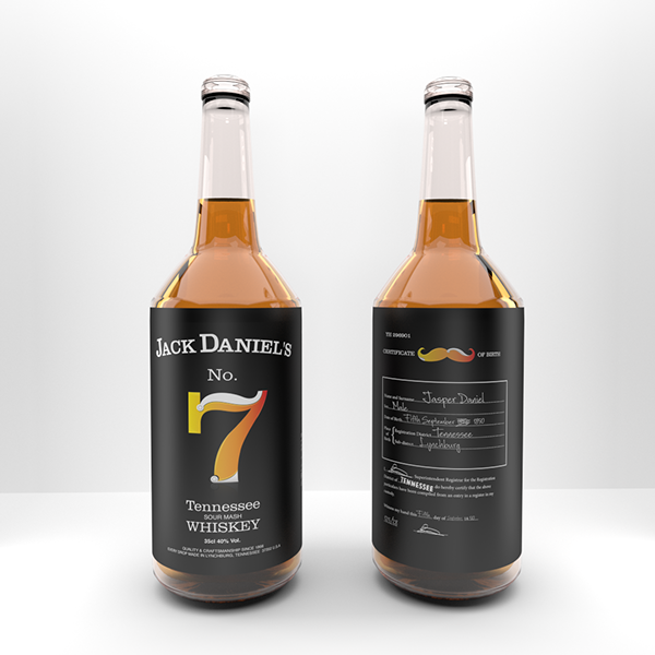 thiết kế chai rượu Jack Daniel
