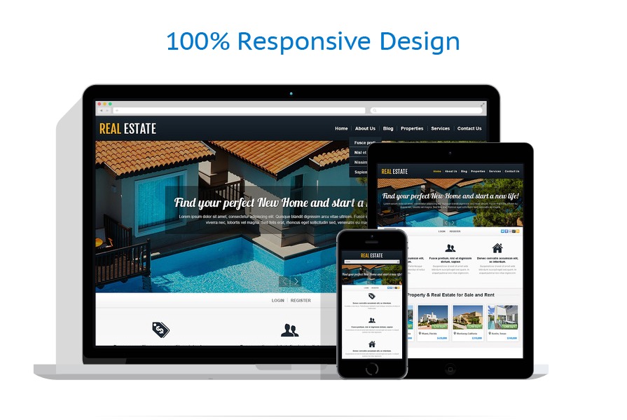 Tìm hiểu chủ đề WordPress TM White Real Estate Theme dành cho thiết kế website bất động sản 2