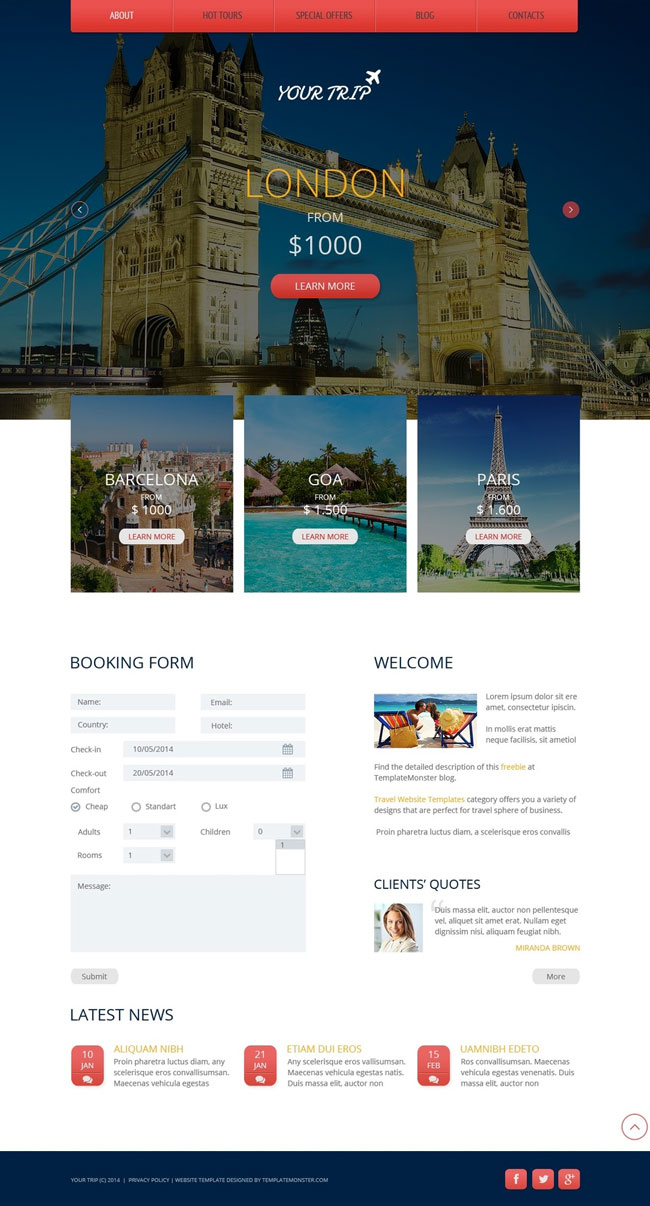 6. Mẫu web du lịch Travel Agency