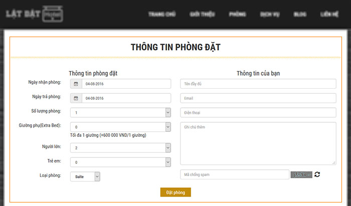 thong tin dat phong