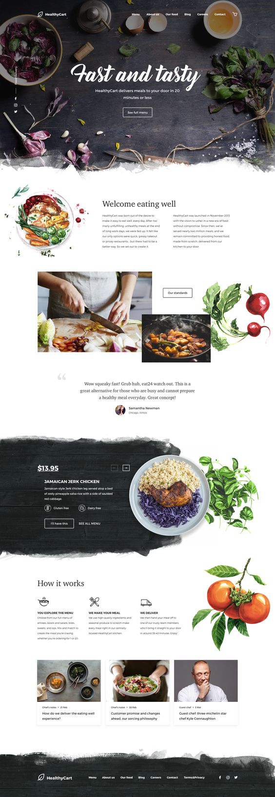 Mẫu web dành cho nhà hàng hoặc lớp dạy nấu ăn