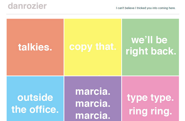 dan rozier copywriter portfolio layout