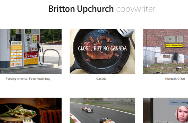 britton upchurch website minimalist copywriter
