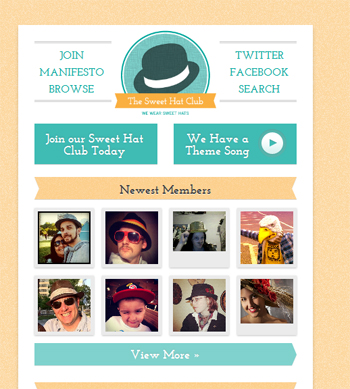 responsive mobile view of Sweet Hat Club