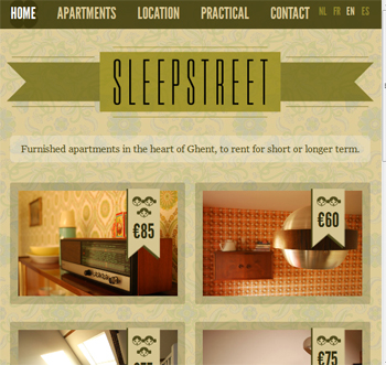 responsive mobile view of Sleepstreet