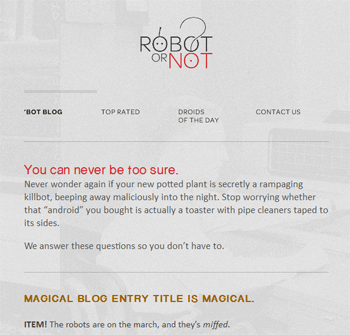 responsive mobile view of Robot... Or Not?