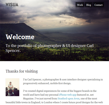 responsive mobile view of Visua Design
