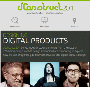 responsive mobile view of dConstruct 2011