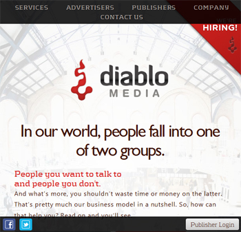 responsive mobile view of Diablo Media