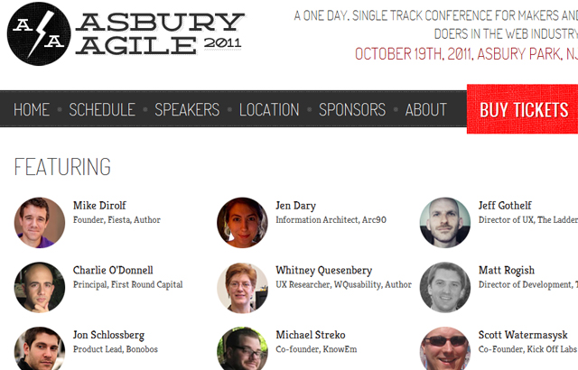 desktop view of Asbury Agile Web Conference