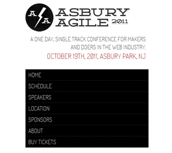 responsive mobile view of Asbury Agile Web Conference