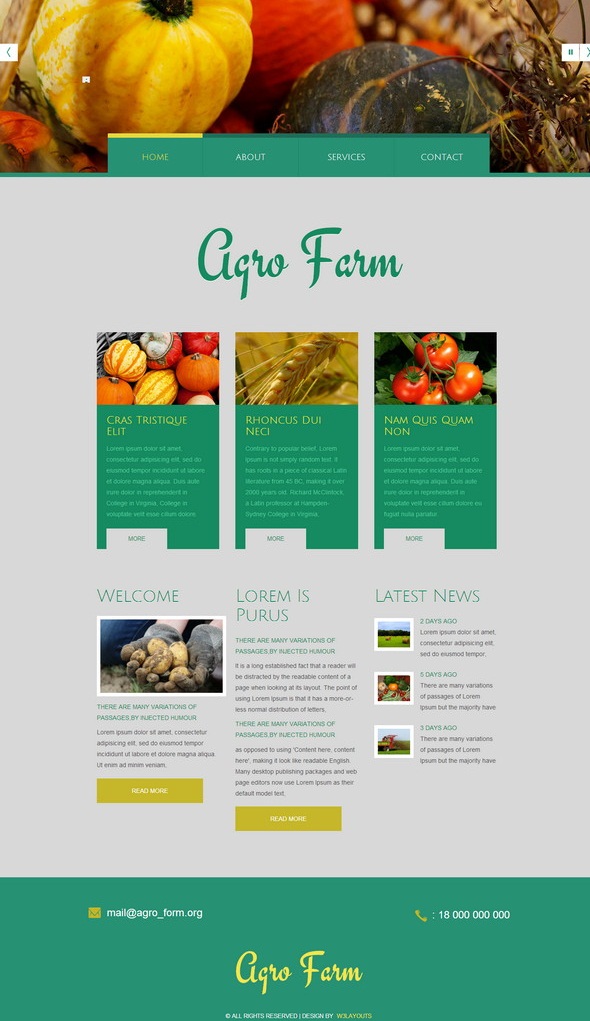 agriculture Mobile Website Template