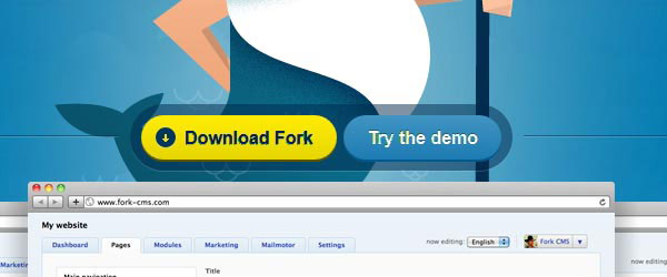 desktop view of Fork CMS