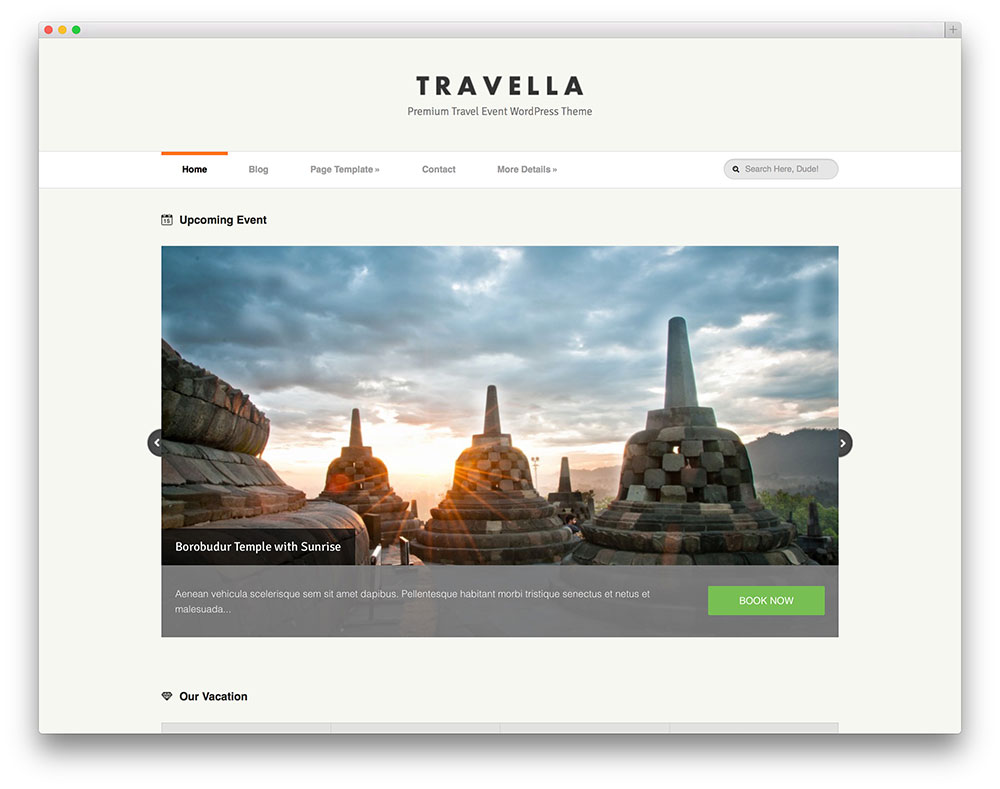 Travel and event theme