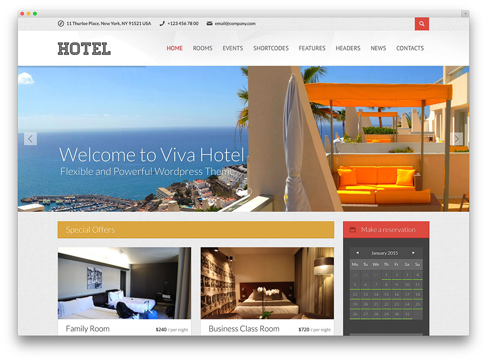 viva hotel WordPress theme