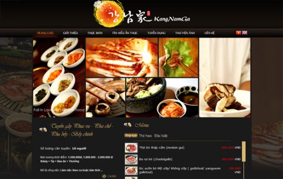 thiết kế website nhà hàng