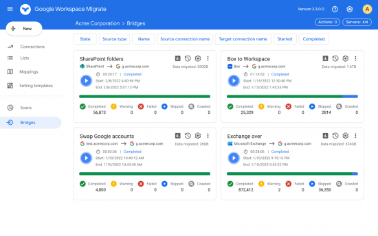 Công cụ Google Workspace Migrate dành cho quản trị viên tài khoản hiện đã sẵn sàng