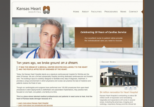 Kansas Heart Hospital | Healthcare Web Design