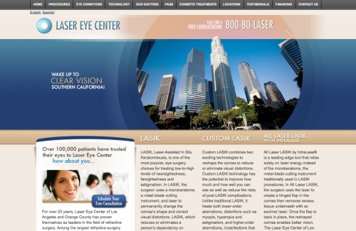 Laser Eye Center | Eye Care Web Design