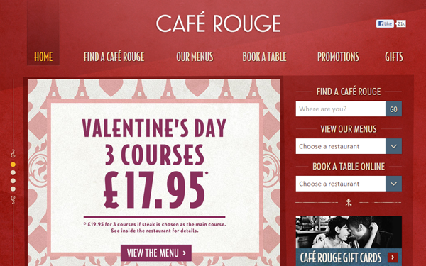 cafe rouge pink reds website layouts