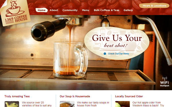coffee house layouts websites inspiring designs
