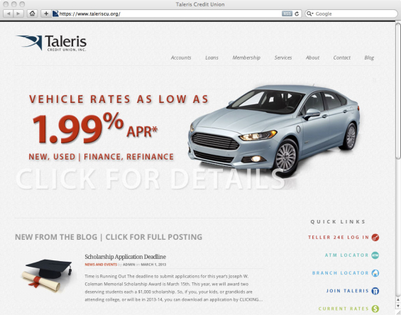taleris_credit_union_website