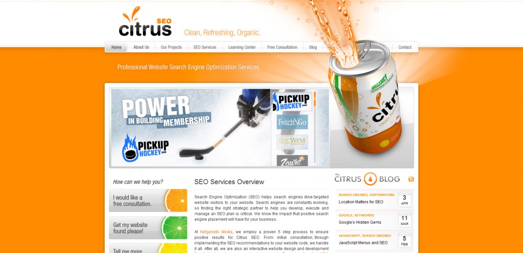 citrus seo 1024x496 51 Inspirational Orange Based Websites