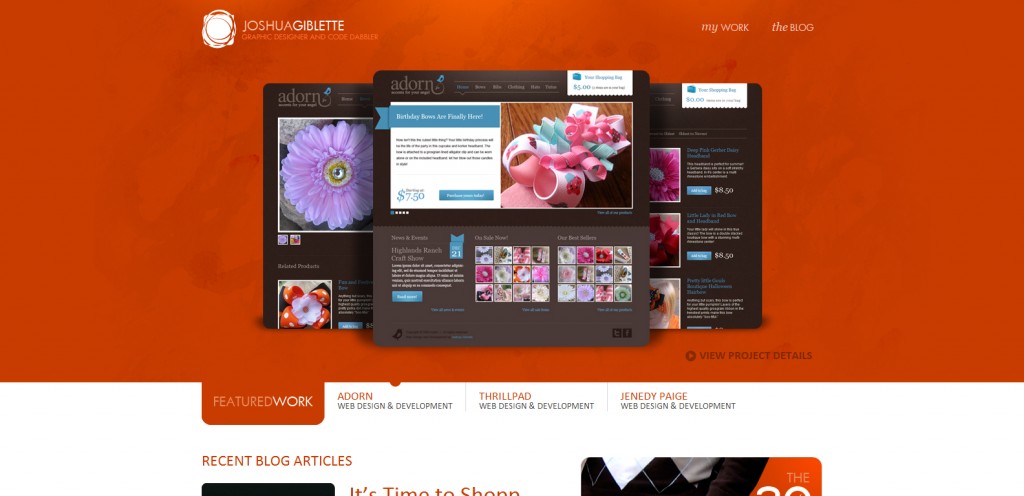 giblette 1024x496 51 Inspirational Orange Based Websites