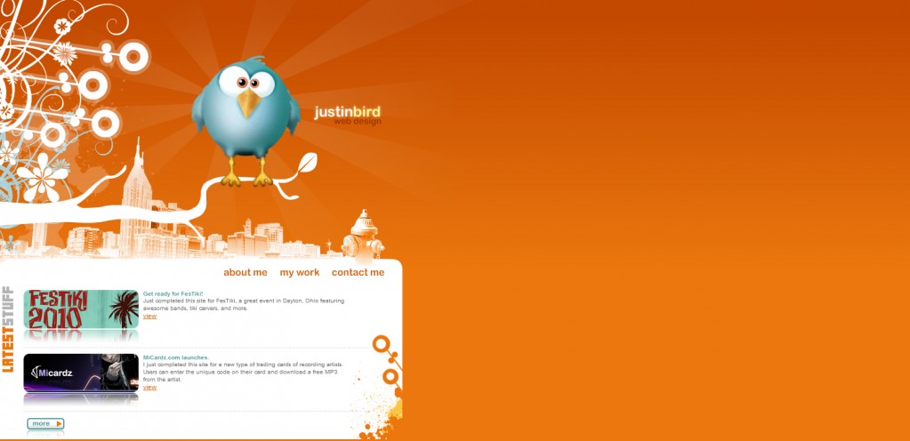 justinbird 1023x496 51 Inspirational Orange Based Websites