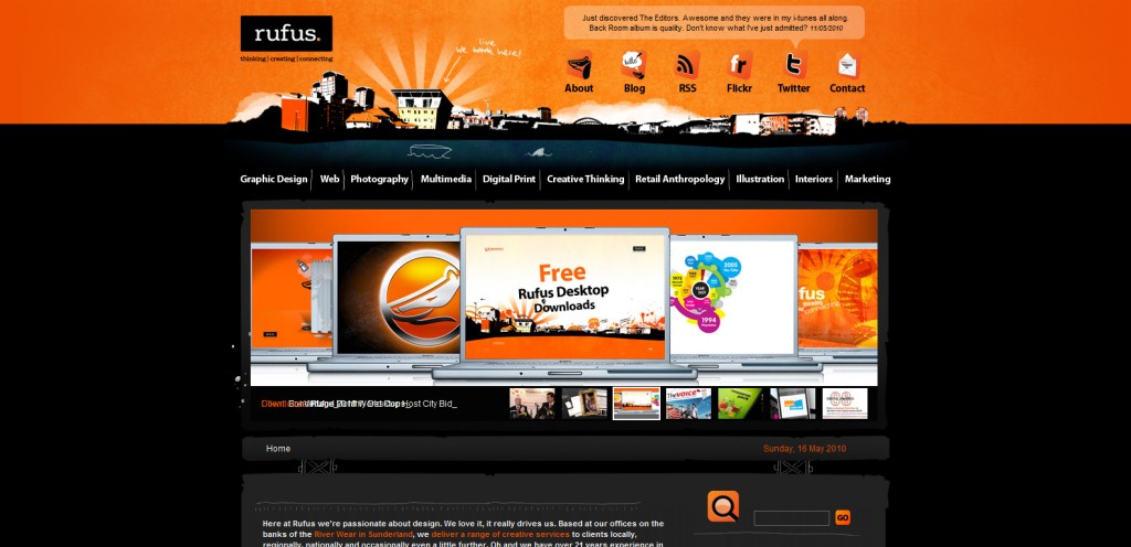 rufus 1024x496 51 Inspirational Orange Based Websites