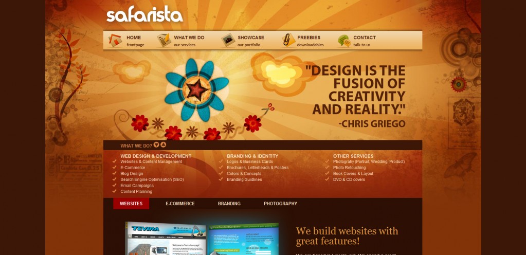 safarista1 1023x496 51 Inspirational Orange Based Websites