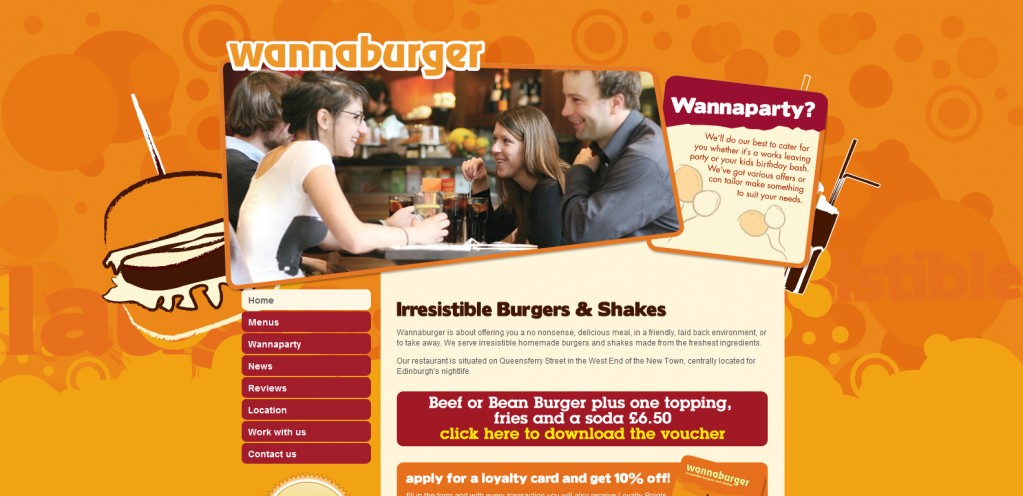 wannaburger 1023x496 51 Inspirational Orange Based Websites