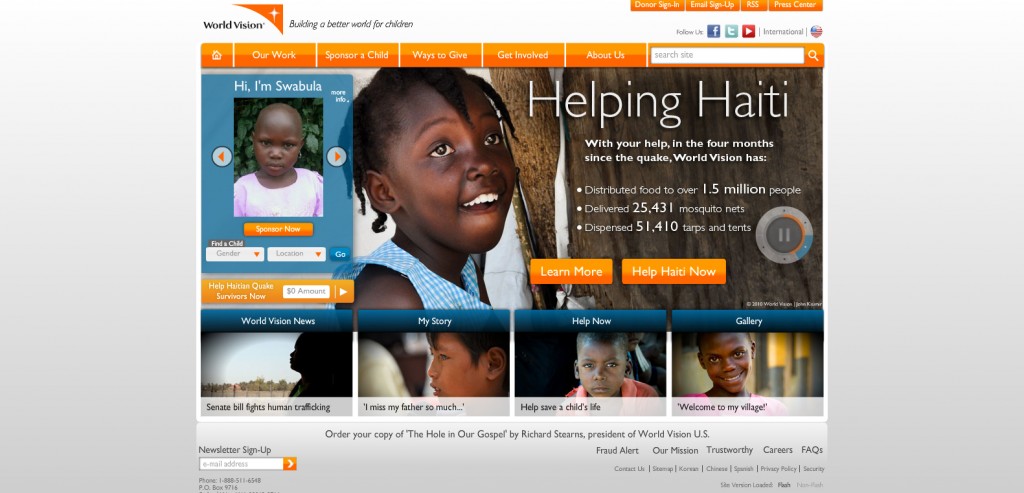 worldvision 1024x493 51 Inspirational Orange Based Websites