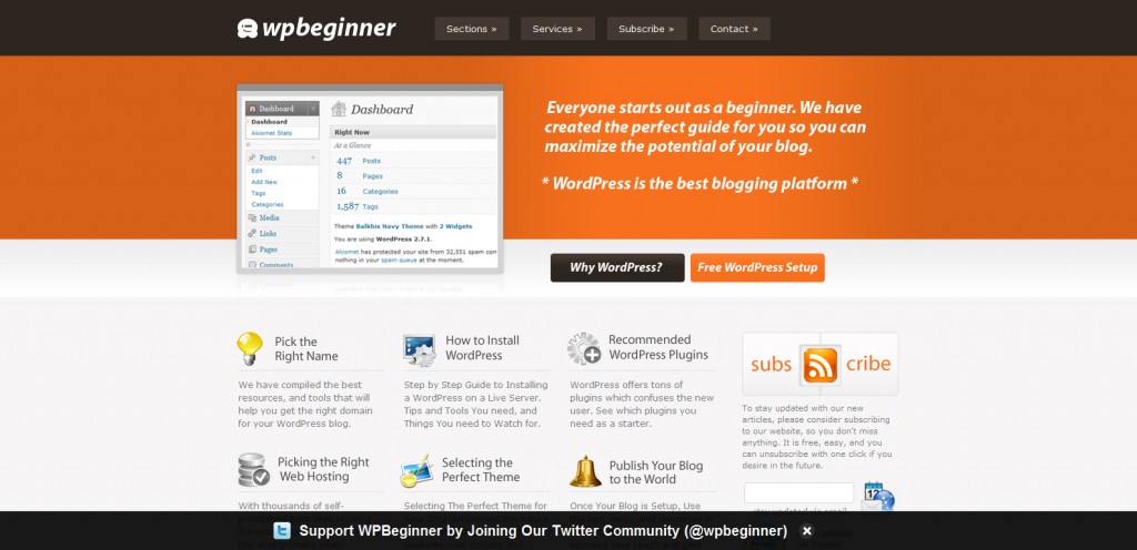 wpbeginner 1024x496 51 Inspirational Orange Based Websites