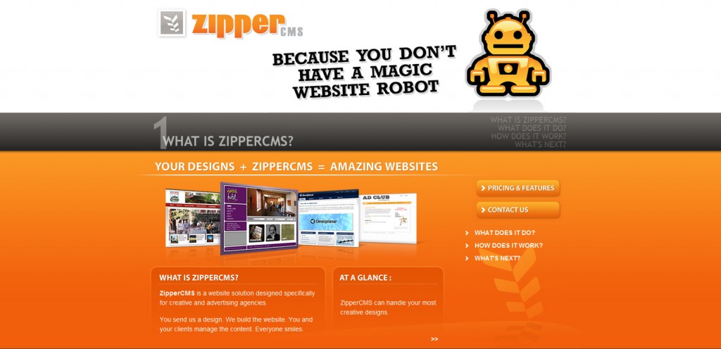 zippercms 1024x496 51 Inspirational Orange Based Websites