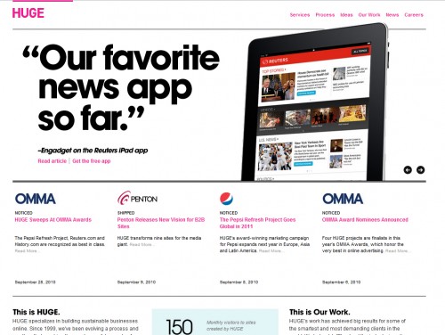 hugeinc 500x376 35 Examples of Pink Web Design 