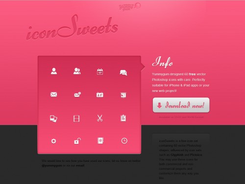 iconsweets 500x376 35 Examples of Pink Web Design 