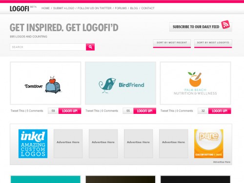 logofi 500x376 35 Examples of Pink Web Design 