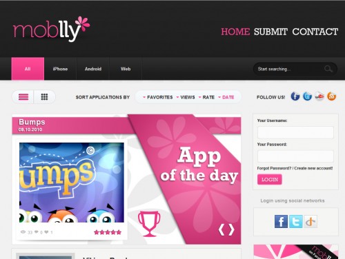 moblly 500x376 35 Examples of Pink Web Design 