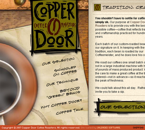 Coffee Websites - Copper Door Coffee