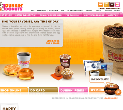 Coffee Websites - Dunkin Donuts